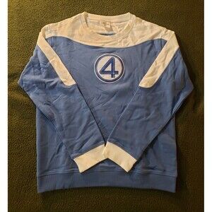 Fantastic Four First Steps Movie Cotton Crewneck Sweatshirt Size XL Blue White